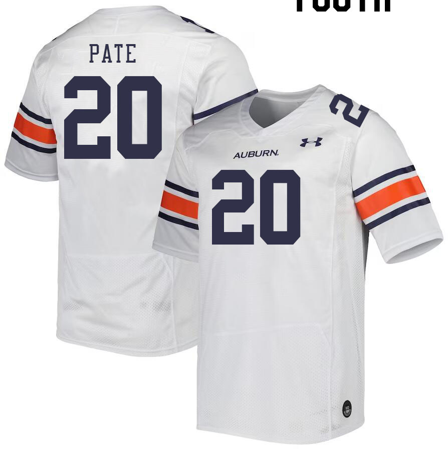 Youth #20 Sawyer Pate Auburn Tigers College Football Jerseys Stitched-White